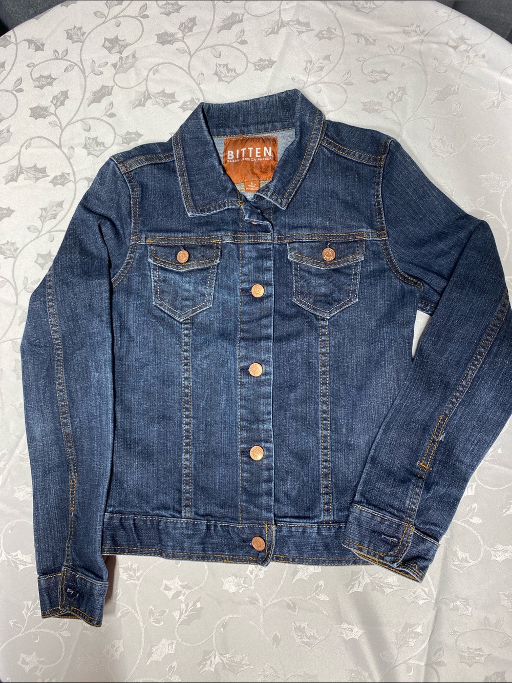 Bitten by Sarah Jessica Parker Indigo Denim Jacket with Copper Label